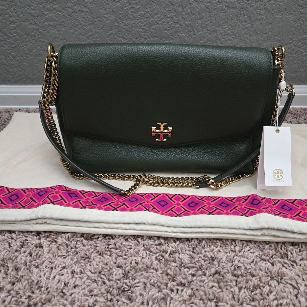 Tory Burch Green Leather Shoulder Bag